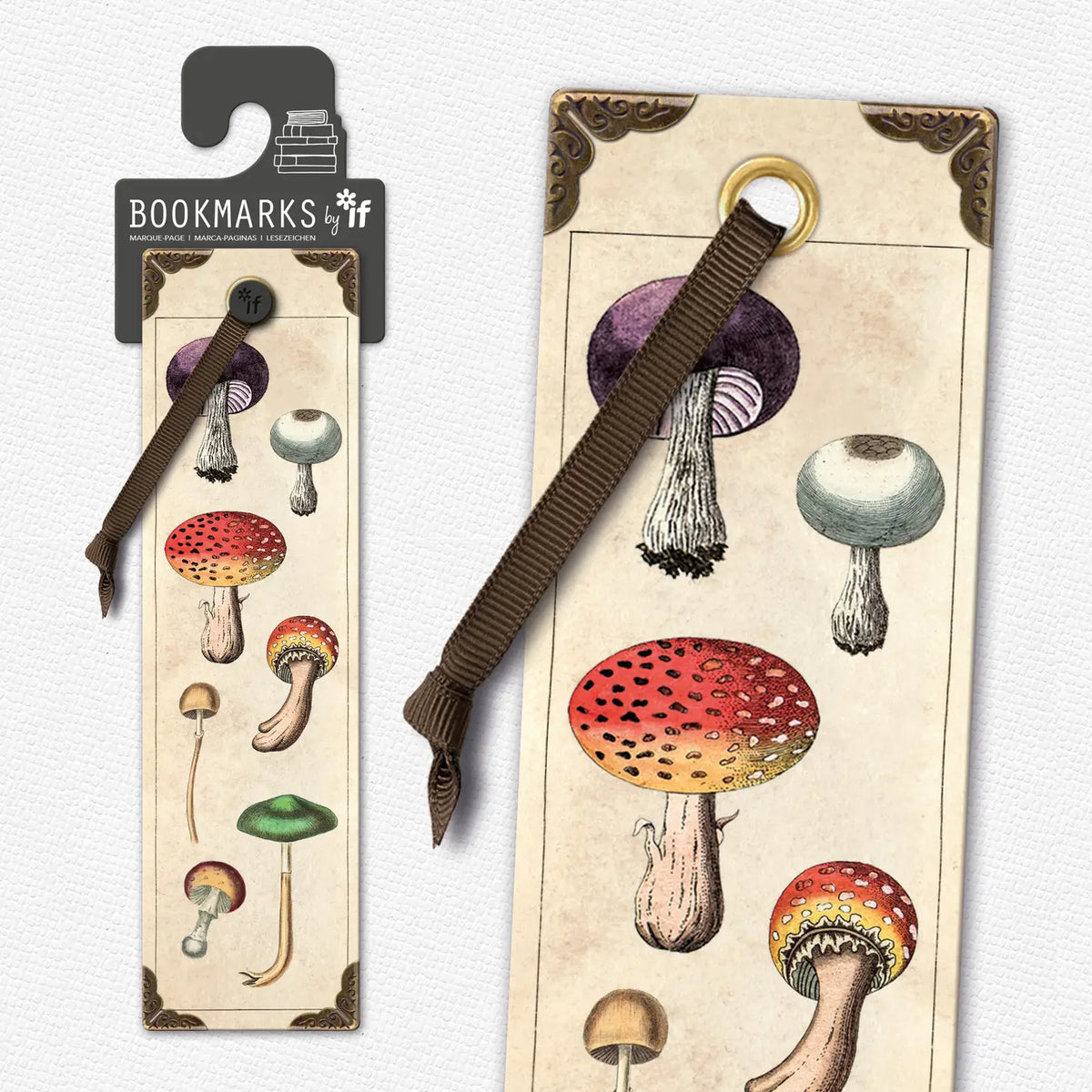 vintage mushroom bookmark