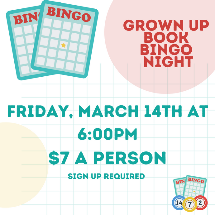 Grown Up Book Bingo-March 14th