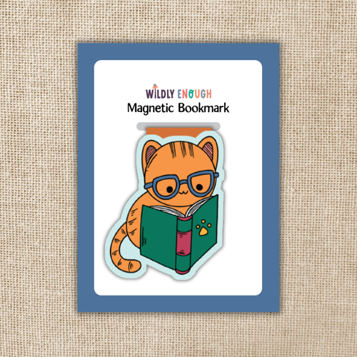 Cat Reading Magnetic Bookmark