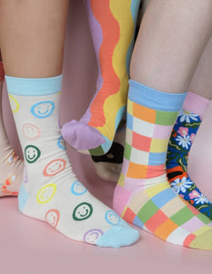 Smiley 100% Cotton Women's Crew Socks