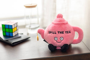 "Spill The Tea" Plush Teapot  Soft Cuddly Toy Funny Cute