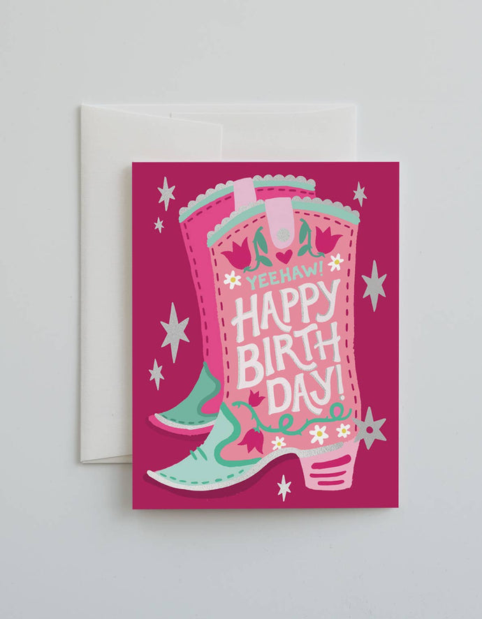 Cowgirl Boot  Birthday Card