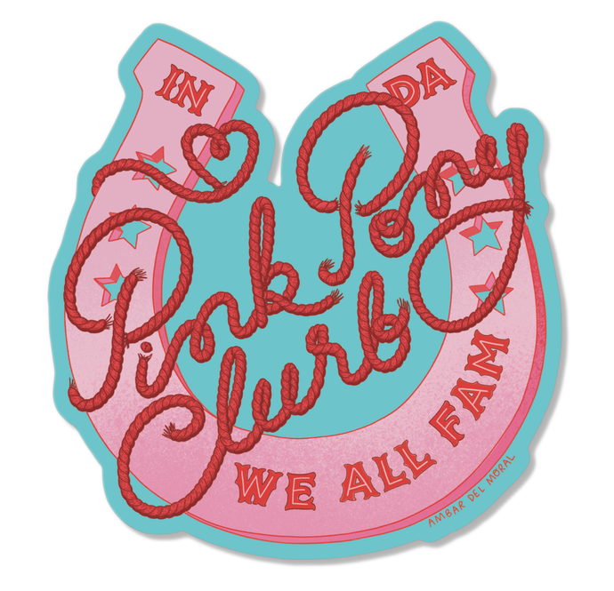 Pink Pony Clurb, We All Fam Chappell Roan Sticker (Glitter)