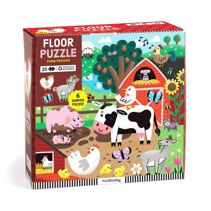 Farm Friends 25 Pc Floor Puzzle with Shaped Pieces