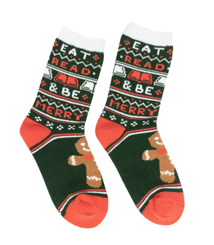 Eat, Read & Be Merry Socks