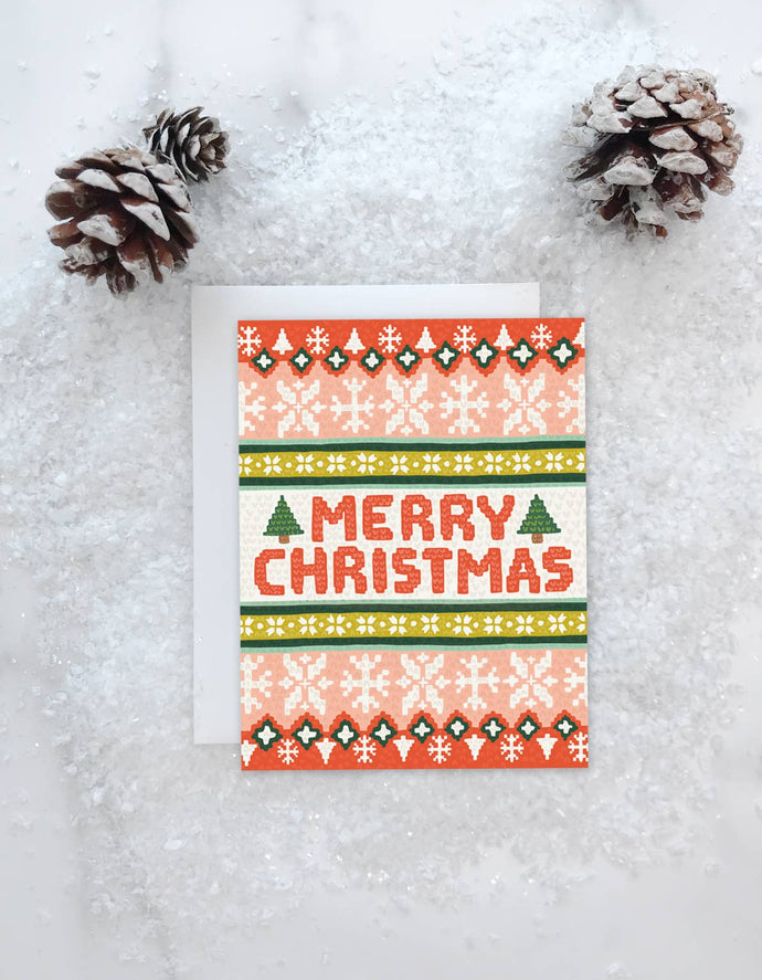 Fair Isle Christmas Sweater Card