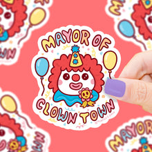 Mayor of Clown Town Funny Vinyl Sticker