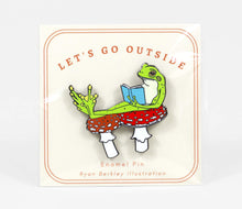 Frog Reader Enamel Pin