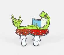 Frog Reader Enamel Pin