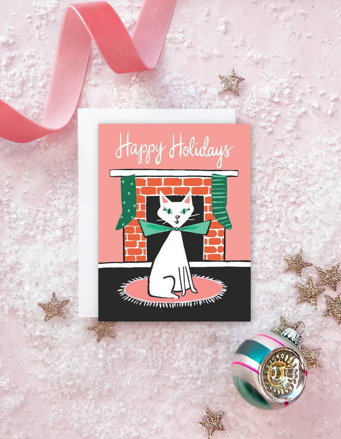 Retro Cat Holiday Card