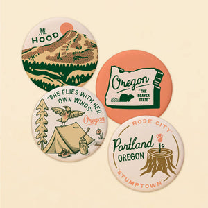 Retro Oregon Button Set