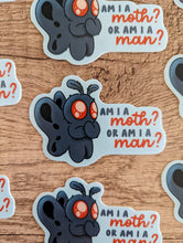 Man or Moth? - Cute Cryptid Mothman Spooky Vinyl Sticker