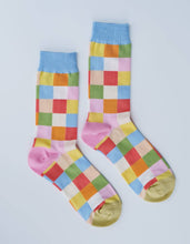 Rainbow Check 100% Cotton Women's Crew Socks