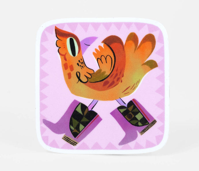 Bird with Boots Sticker