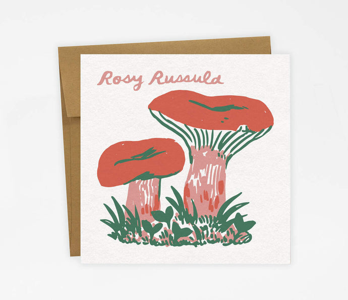 Rosy Russula Mushroom Card